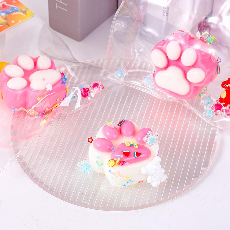 Juguete blando para apretar con forma de pata de gato de dibujos animados, juguetes Mochi suaves, lindos juguetes antiestrés de rebote lento para niños y adultos, regalos