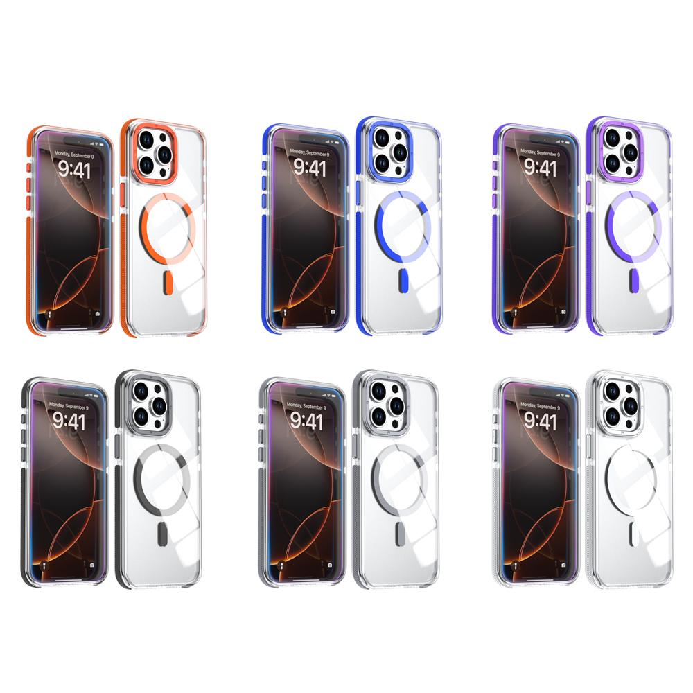 KEYSION Transparent Magnetic Case for MagSafe for iPhone 14 15 Pro Max Wireless Charging Shockproof Phone Cover for iPhone 14 15 Plus