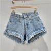 Denim Shorts Women's Jeans High Waisted Tassel Design A Line Wide Leg Pants Booty Shorts