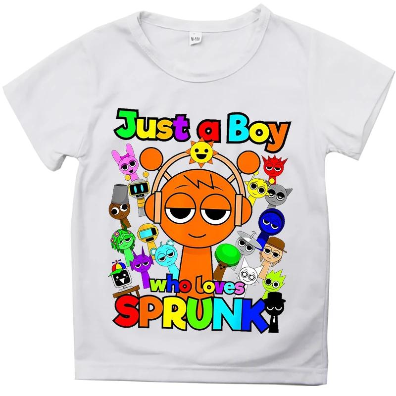 

Summer Game Sprunki Incredibox Cartoon Print Cotton Kids T-Shirts Boys Casual Short Sleeve Baby Girls Clothes Children Tee Tops 100