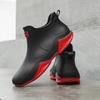 Fashion New men's short tube rain shoes outdoor off-road waterproof shoes men's thick soled anti slip rubber shoes lightweight overshoes