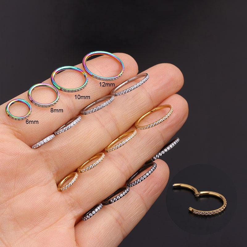 

Stainless Steel Open Ring Zircon Earrings: Women s Fashion Ear Cuffs 6mm