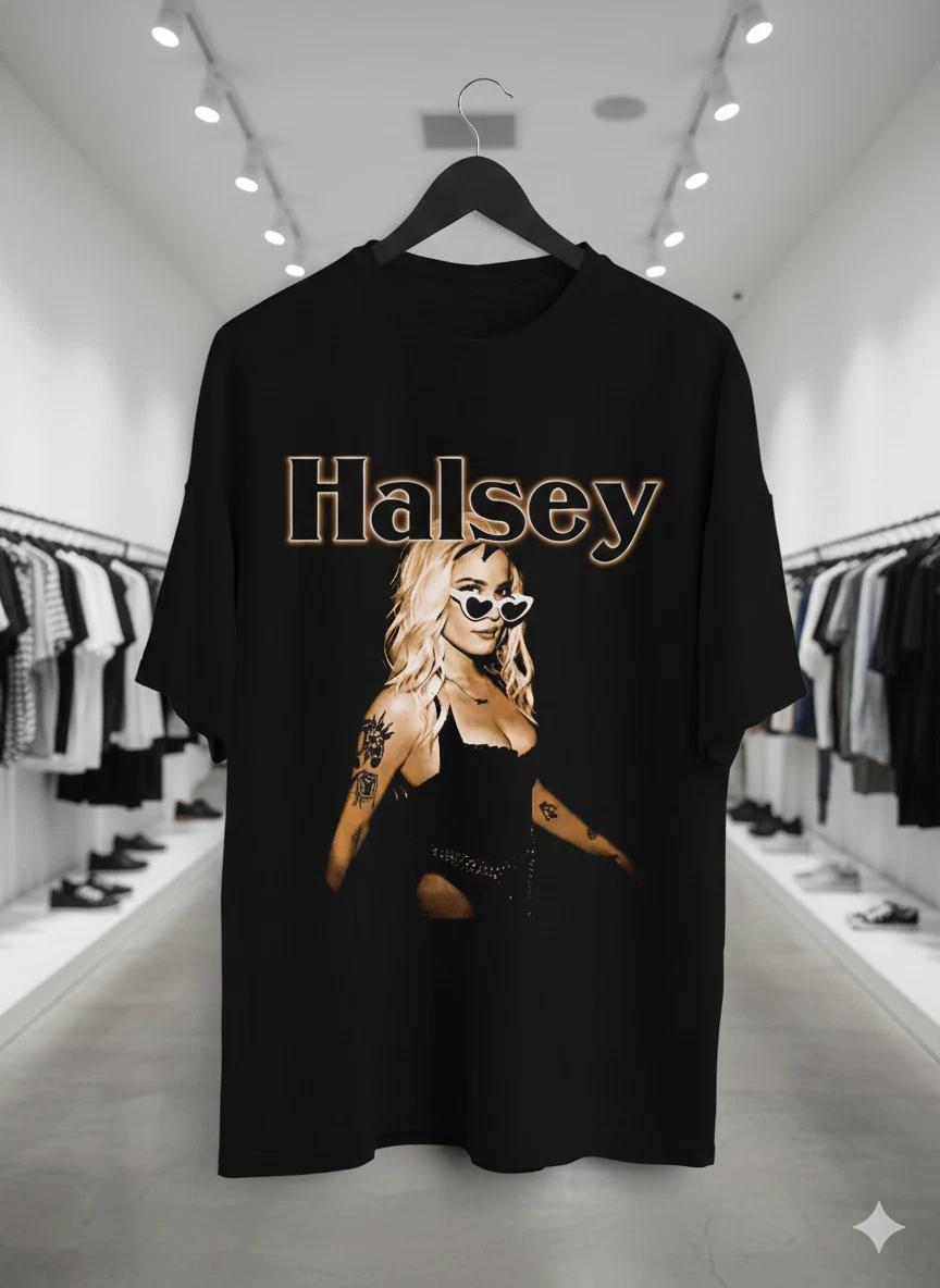 Unisex Adult Casual Music Halsey Singer Graphic isex T-Shirt Pop Mu... XL
