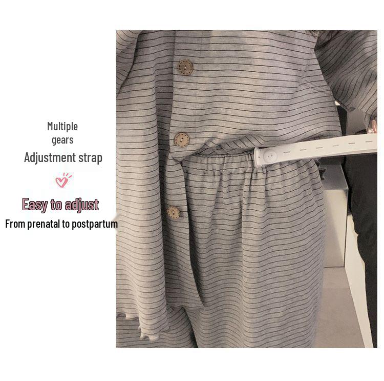Maternity Cotton Pajamas for Spring/Autumn - Nursing and Postpartum Wear for Pregnant Women