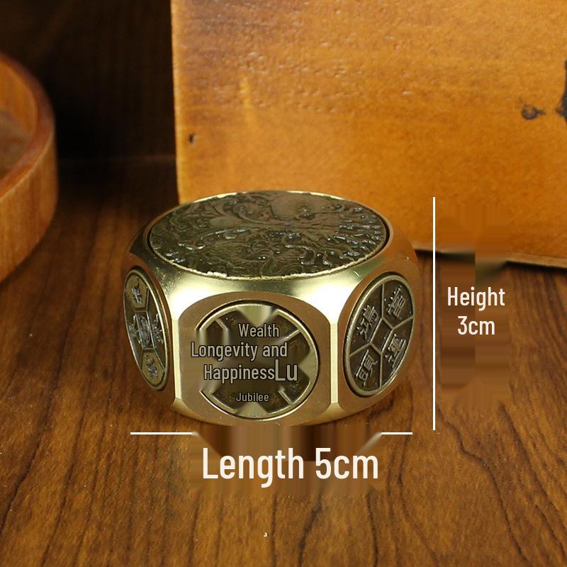 

Eight-Sided Money & Ten-Sided Dragon Handcrafted Brass Cube - Creative Carving, High-End Decompression Toy, Year of the Dragon Edition.