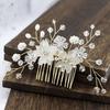 Korean Ethnic Bride Wedding Hair Comb with Pearls and Crystals