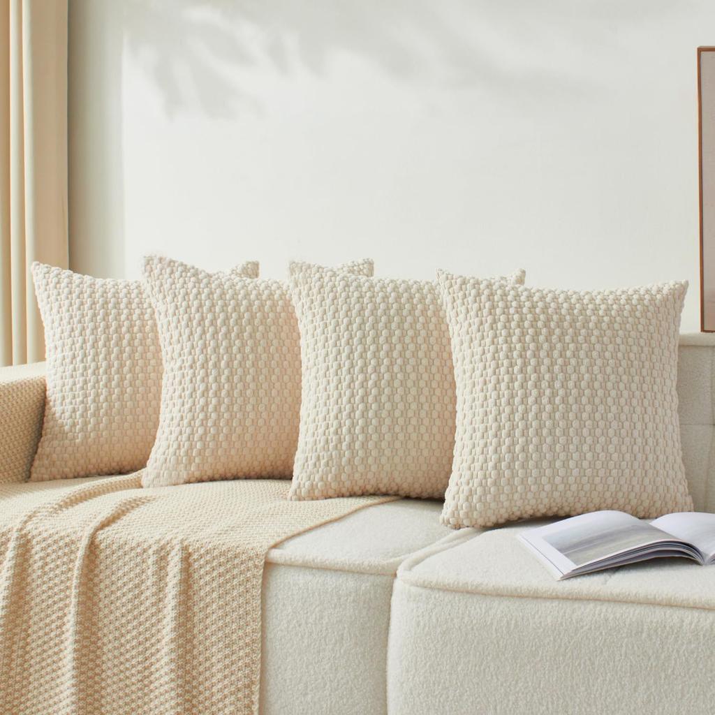 Pillow Cover for Living Room Sofa, Simple Modern Solid Color Cushion Cover Without Core, Double-sided Corduroy Bedside Pillow and Backrest