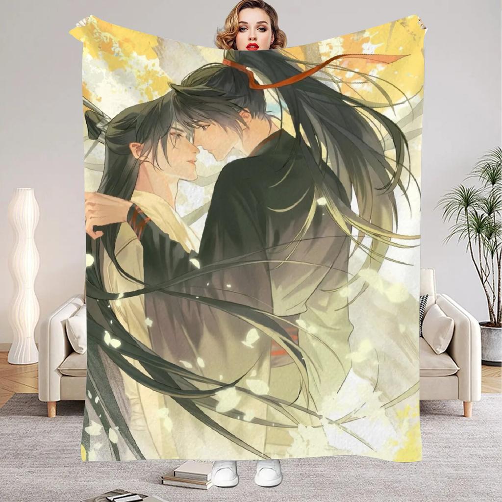 Modaozushi W&L Printed Flannel Blanket for Home Living Room Bedroom Decor New Year Christmas Gift for Kids