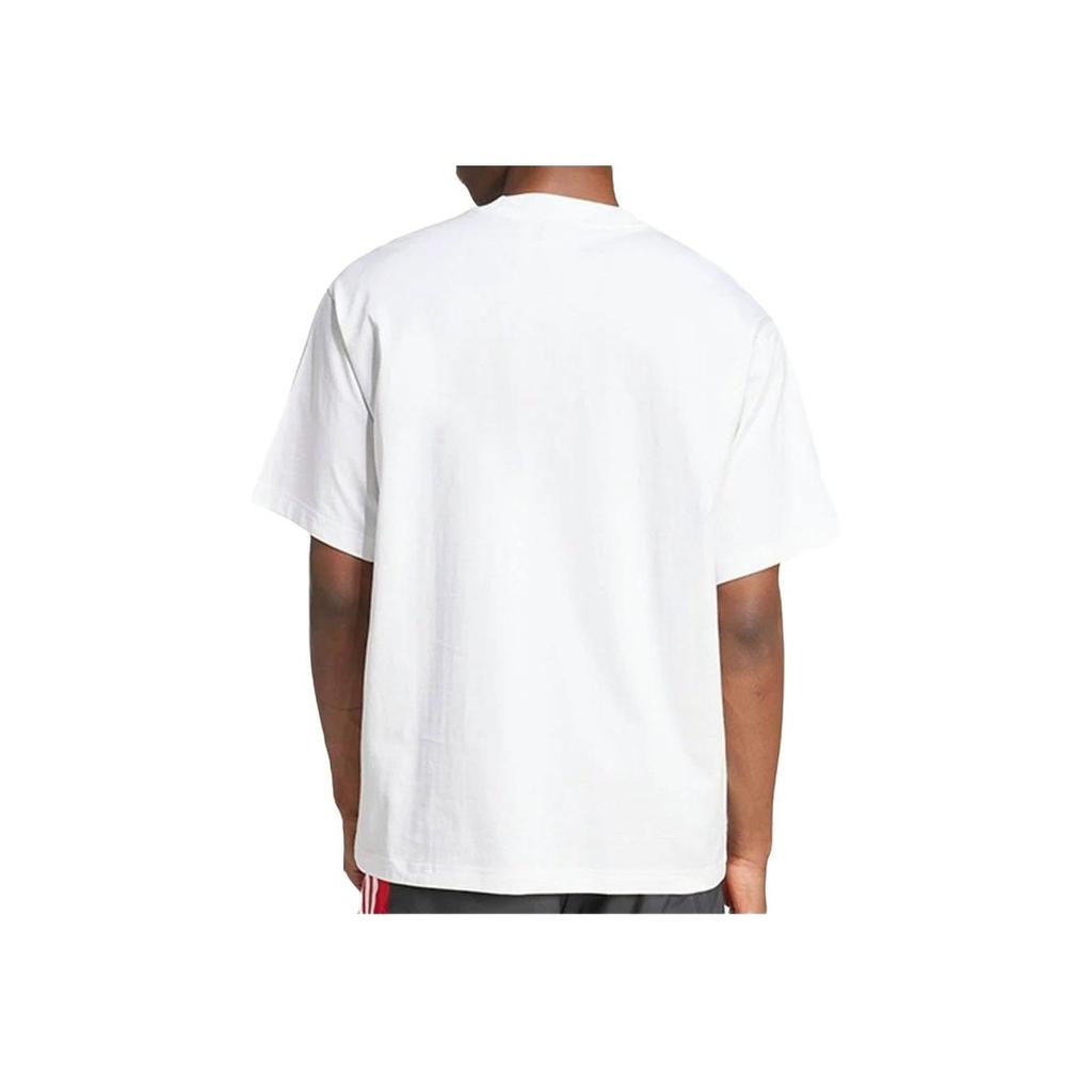 Adidas Originals Classic Sports Series Round Neck Comfortable Loose Short Sleeve T-Shirt Men Tops White KA4575