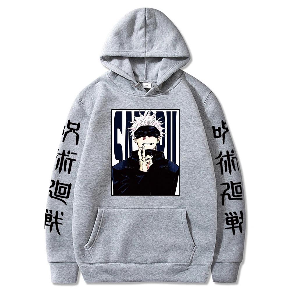 Japanese Anime Hoodies Jujutsu Kaisen Satoru Gojo Graphic Hoodie Anime Streetwear Harajuku Sweatshirts Male Tops