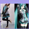 Requintado Traje de Cosplay Vocaloid Hatsune Miku Peruca Tops Vestido Gravata Roupa Completa