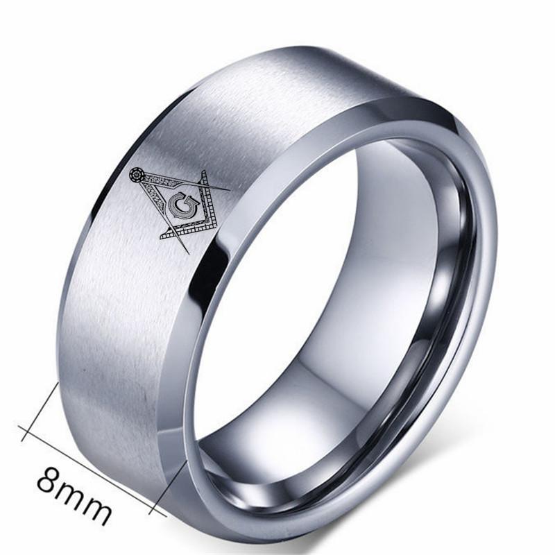 8mm Stainless Steel Freemasons Ring Masonic Rings For Men Women Durable Shiny 6