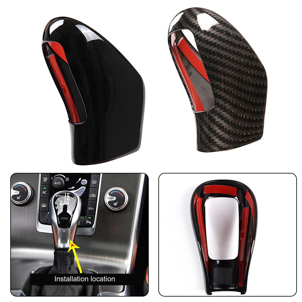 Replacement Gear Head Knob Cover Trim for Volvo XC60 S60 V40 2013 2017 ABS Carbon Fiber Easy Installation Classy Decor Style