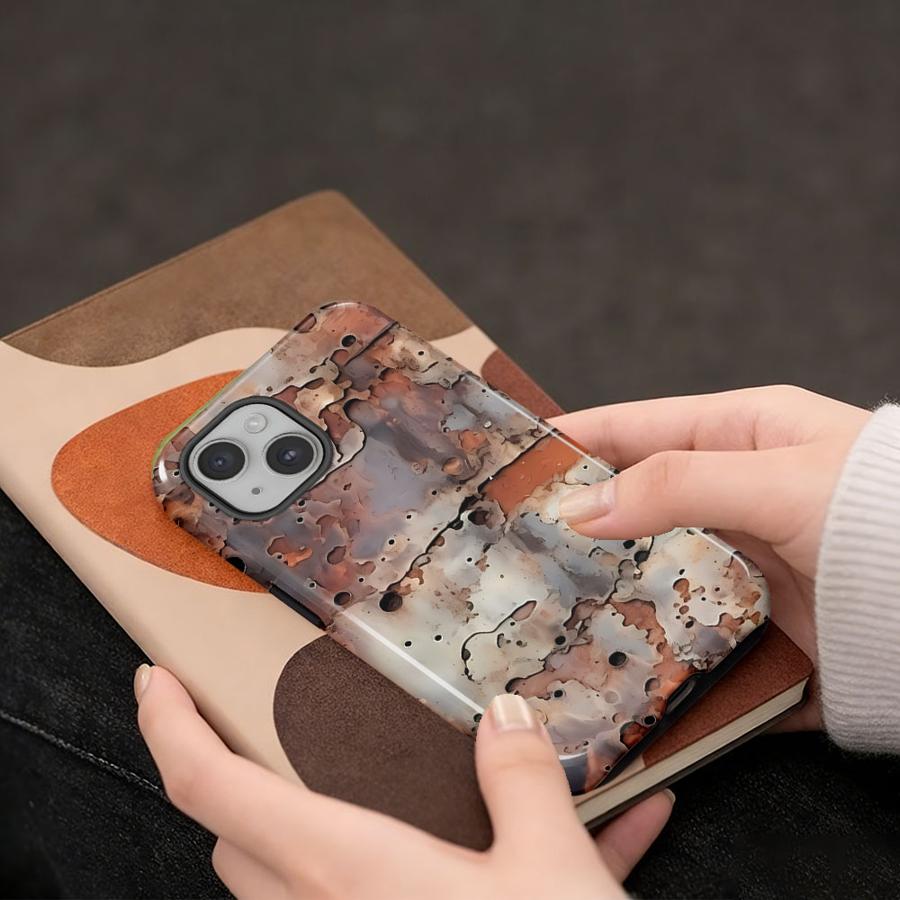 Phone Case for Apple iPhone 17 Air 11 Pro Max XS XR 13 16 15 Plus 16e 12 14 Soft Cover Capa Fashion Rust