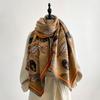 Women Latest Design Winter Two-Sided Jacquard Leaf Pattern Imitation Cashmere Scarves High Quality Thicken Wrap Shawl Ladies
