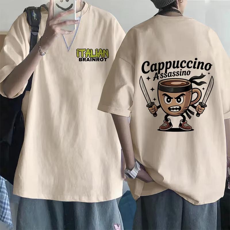 Tralalero Tralala Tung Tung Tung Sahur Bombardiro Crocodilo Tshirt Funny Italian Brainrot Meme Print Summer Men Women Cotton Top