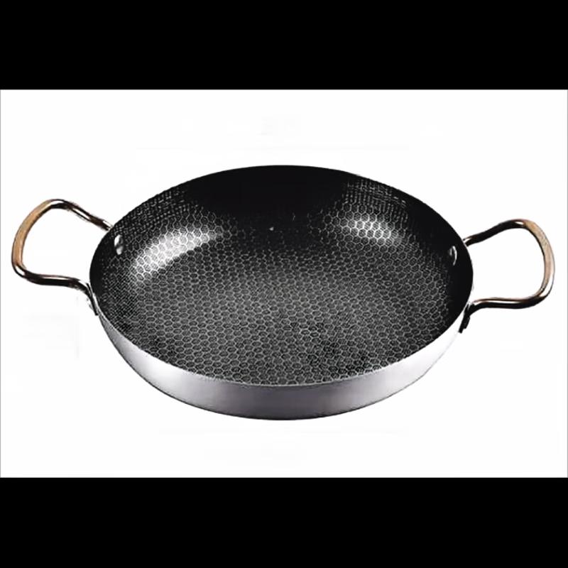 Yongduo Cast Iron Non-Stick Shallow Hot Pot / Frying Pan