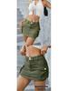 European & American Style Autumn Low-Waist Slim Fit Hip-Hugging Solid Color Skirt for Women