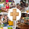 Gebetsschale Große Kapazität Holz Religiöse Schale Osterkreuz Teller Für Tägliches Frühstück Salat Kuchen Obst Desserts Buffet