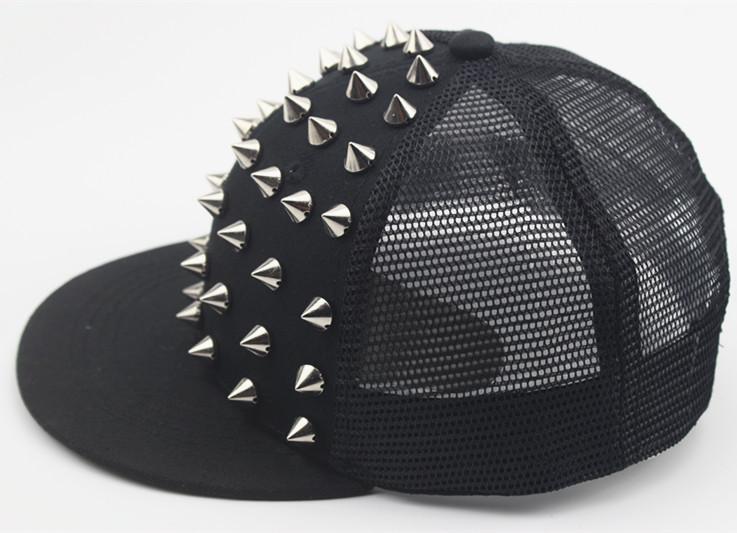 Men And Women'S Rivet Flat Hat, Punk Rock, Hip Hop Urban Street Style Stud Baseball Caps, Male, Female, Youth, Teenagers, Boys, Girls