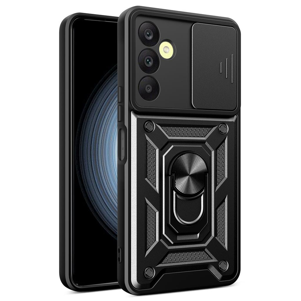For Samsung Galaxy A25 5G (Global) (161.0 X 76.5 X 8.3mm) Case Anti-scratch PC+TPU Protective Cover with Slide Lens Lid