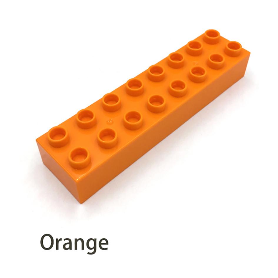 Big Size DIY Building Blocks Thick Figures Bricks 2X8Dot 4PCS Educational Creative Toys for Children Compatible With Brands