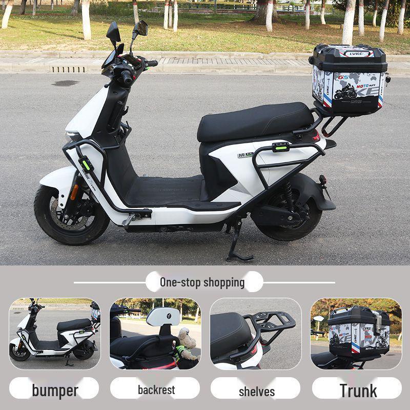 Ninebot Electric Scooter Crash Bars: Anti-fall Thickened Bumper, Backrest, Rear Luggage Rack Cover