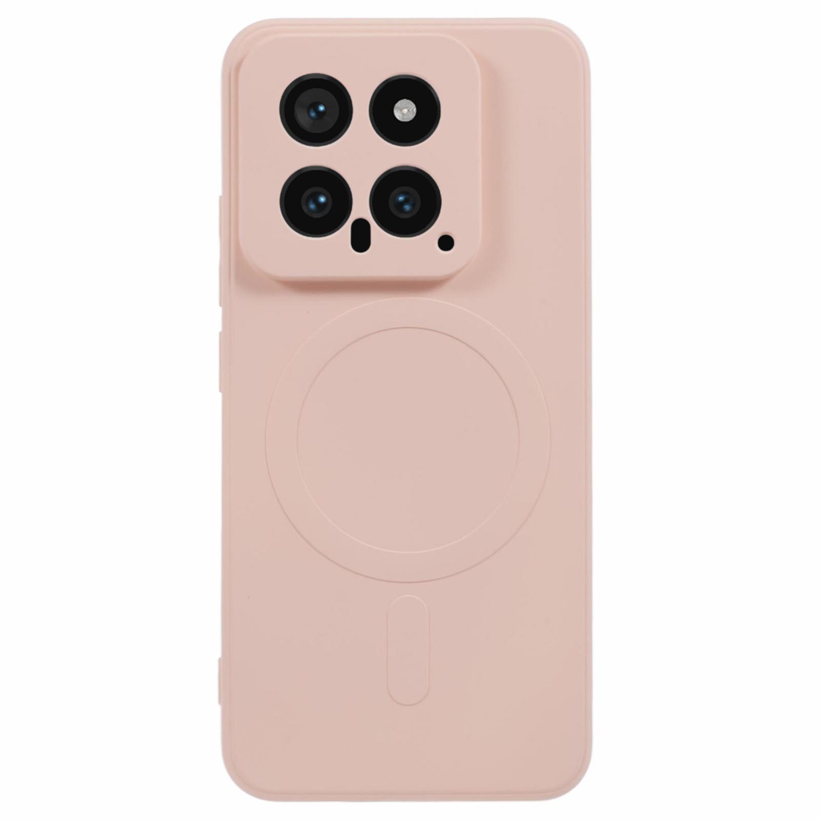 

For Xiaomi 14 Case Shockproof TPU Phone Cover Compatible with MagSafe Pink