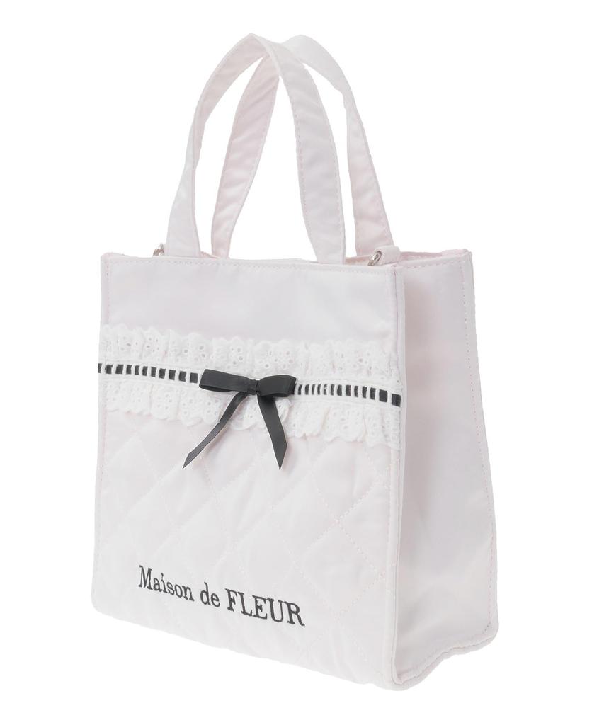 Maison de FLEUR Cotton Frill Tote Size Tote Bag 08001002700 2-Way Bag, Pink, F,