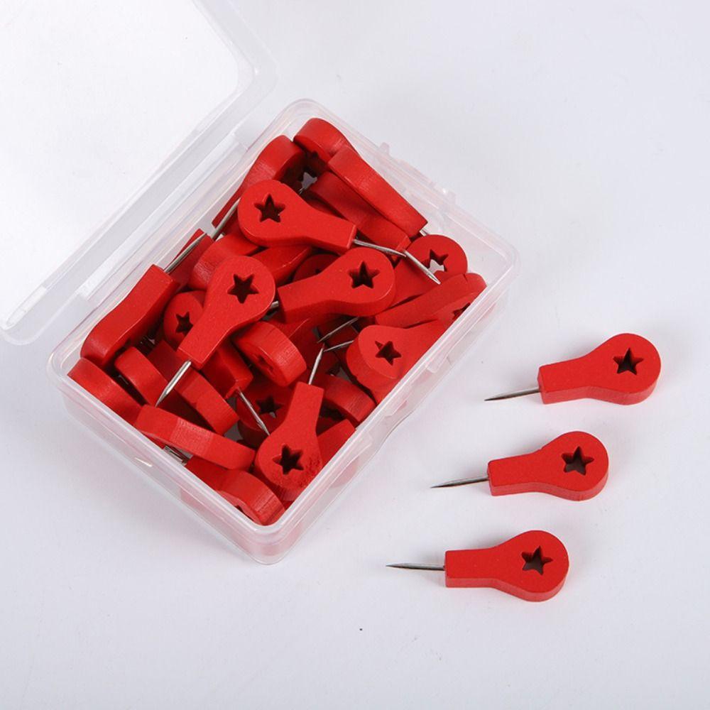 40Pcs/ 25Pcs Thumbtack Red Star/Red Arrow Shape Photo Fixing Nail Push Pins  Bulletin Board
