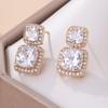 Light Luxury Square Stud Earrings with Micro-Inlaid Cubic Zirconia - High-End Design, Super Shiny, Elegant Ear Studs.
