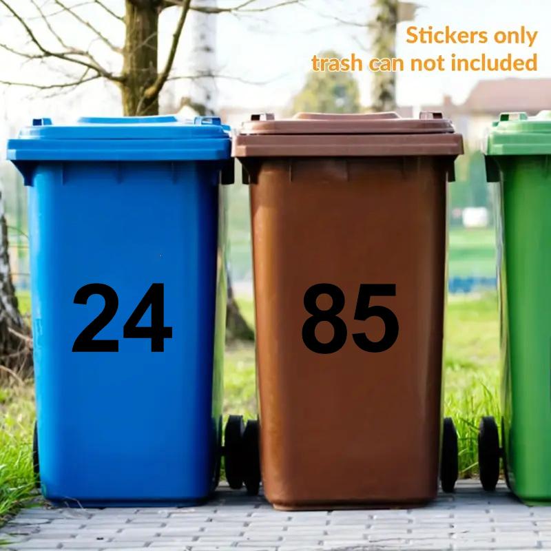 New Large 6.9-Inch (17.5cm) Trash Cans Decal Sticker Self-Adhesive Number Stickers Wheeled Dumpsters Door Mailbox Garage Labels
