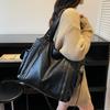 Faux Leather Tote Bag with Dual Zipper Pockets Adjustable Shoulder Strap Women's Everyday Fashion Handbag