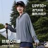 Sunscreen Clothing Women's Ice Silk UV Protection UPF10 Thin Breathable Removable Brim Cycling Loose Sunscreen Clothing