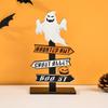Halloween Pumpkin Ghost Wooden Ornament, Tabletop Decor for Home Party, Kids Birthday Gift & Party Favors