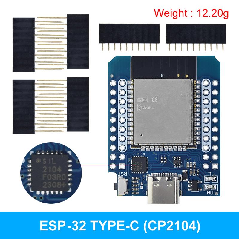 Micro / TYPE-C USB D1 Mini ESP32 ESP-32 WiFi+Bluetooth Internet of Things Development Board based ESP8266 Fully Functional