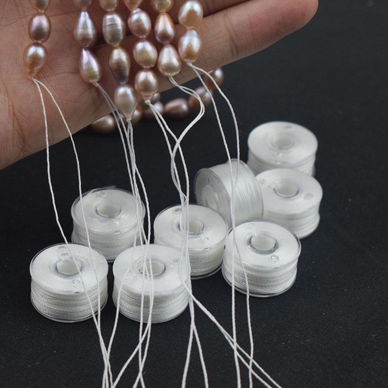 White Pearl Polyester Beaded String for DIY Jewelry: Bracelet & Necklace Making