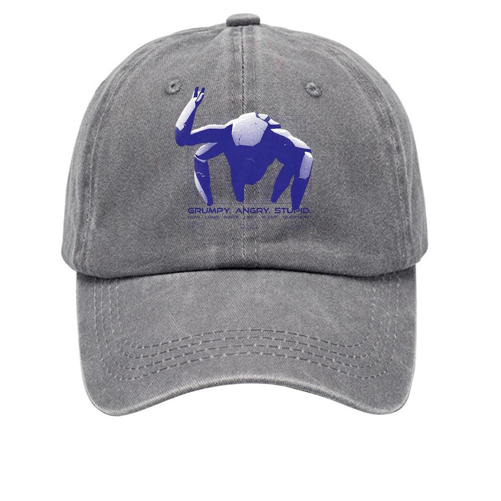 Washed Cotton Baseball Cap With Printed Distressed Soft Top Denim Hat For Men, European And American Retro Hat