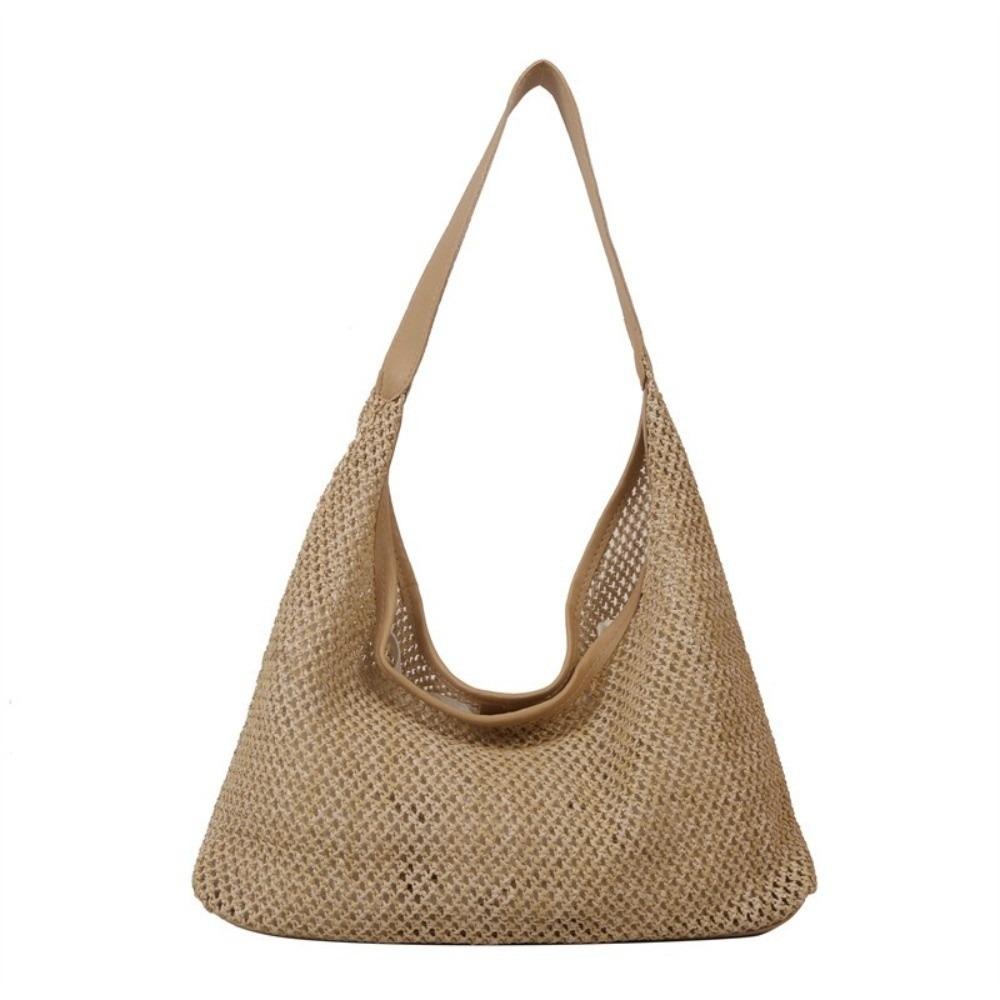 Bohemian Style Beach Handbag Handmade Shoulder Bag Cute Weave Straw Bag  Travel