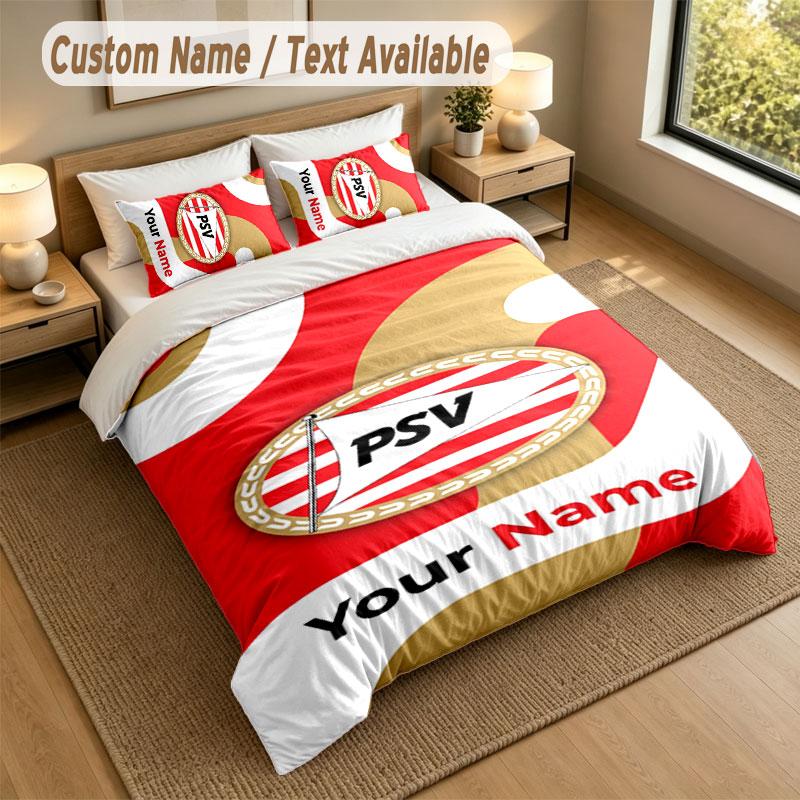 Bedding Set 1 Duvet Cover 2 Pillowcases PSV Eindhoven FC Print Soft Bed Linen Bedroom Decor
