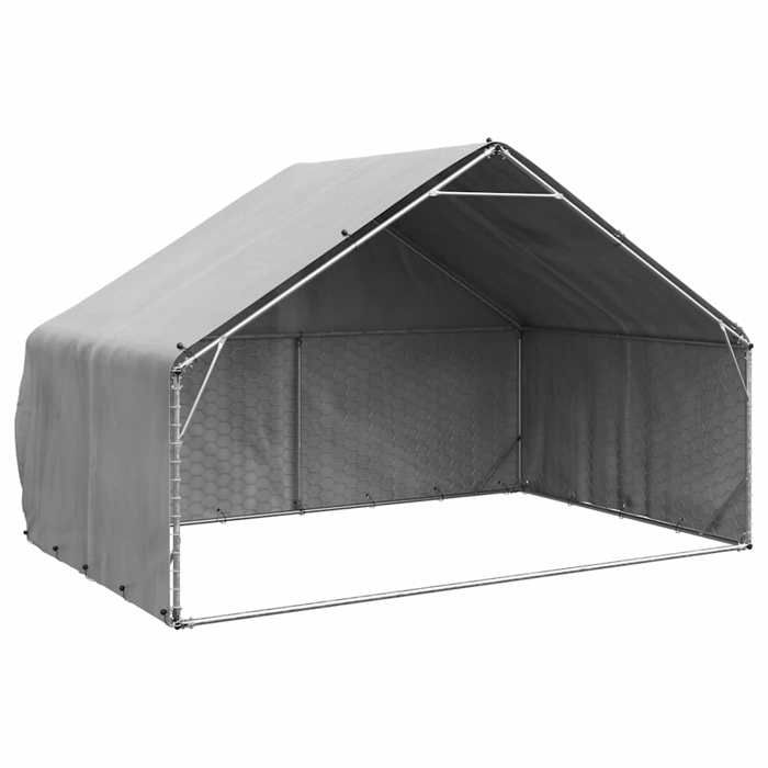 VidaXL Chenil d'extérieur pour chiens housse 3x2x1,9 m acier galvanisé, cage de chien d'extérieur, grande cage de chien, 4105409