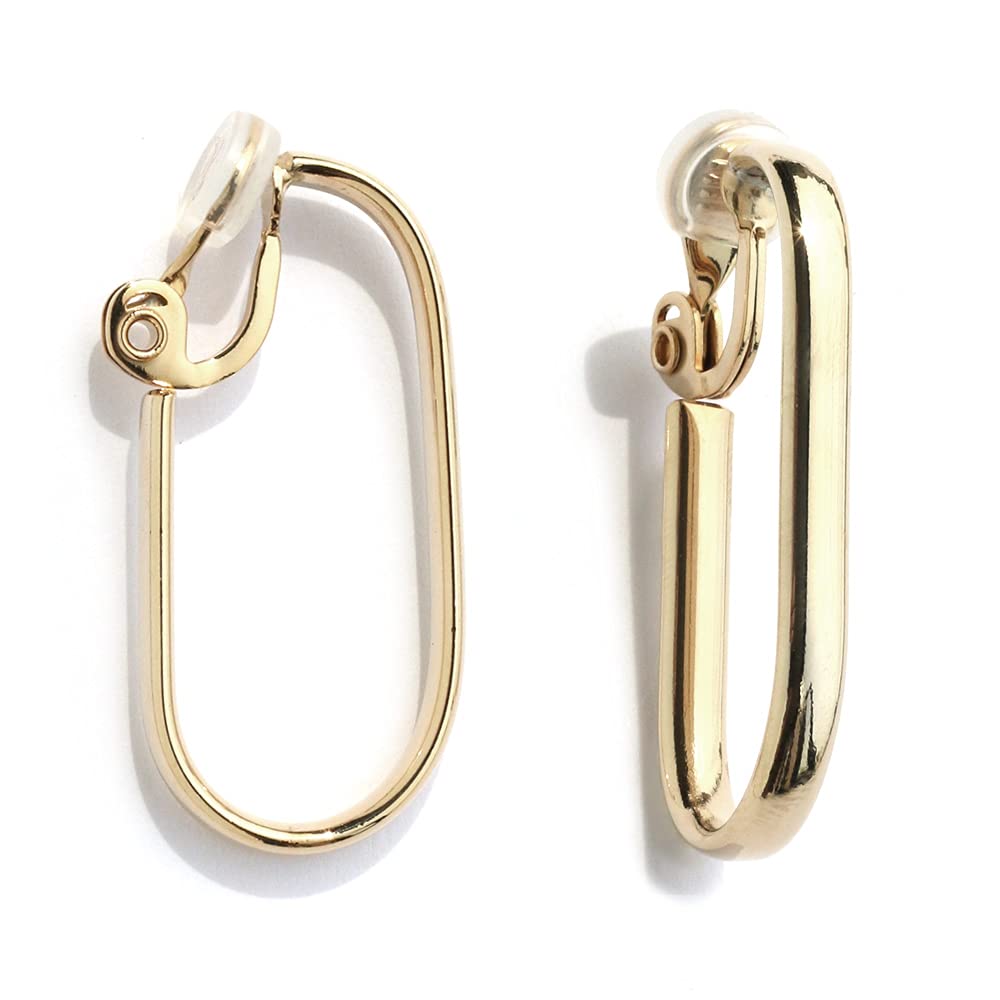 

Зроблено в Японії Вигнуті овальні сережки-кільця Прості М яка смола Без нікелю Золото [Аксесуар Melody] Сережки, Пусети, Метал, Великі, Кліпси, Застібки, (PE-N181) (Сережки