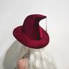 Star Pendant Wool Bucket Hat Solid Color Halloween Hat Vintage Witch Hat  Party