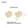 ED65146 Korean Version 2022 New Simple Geometric  Heart Zircon Ear Buckles Gold Plated Jewelry Women