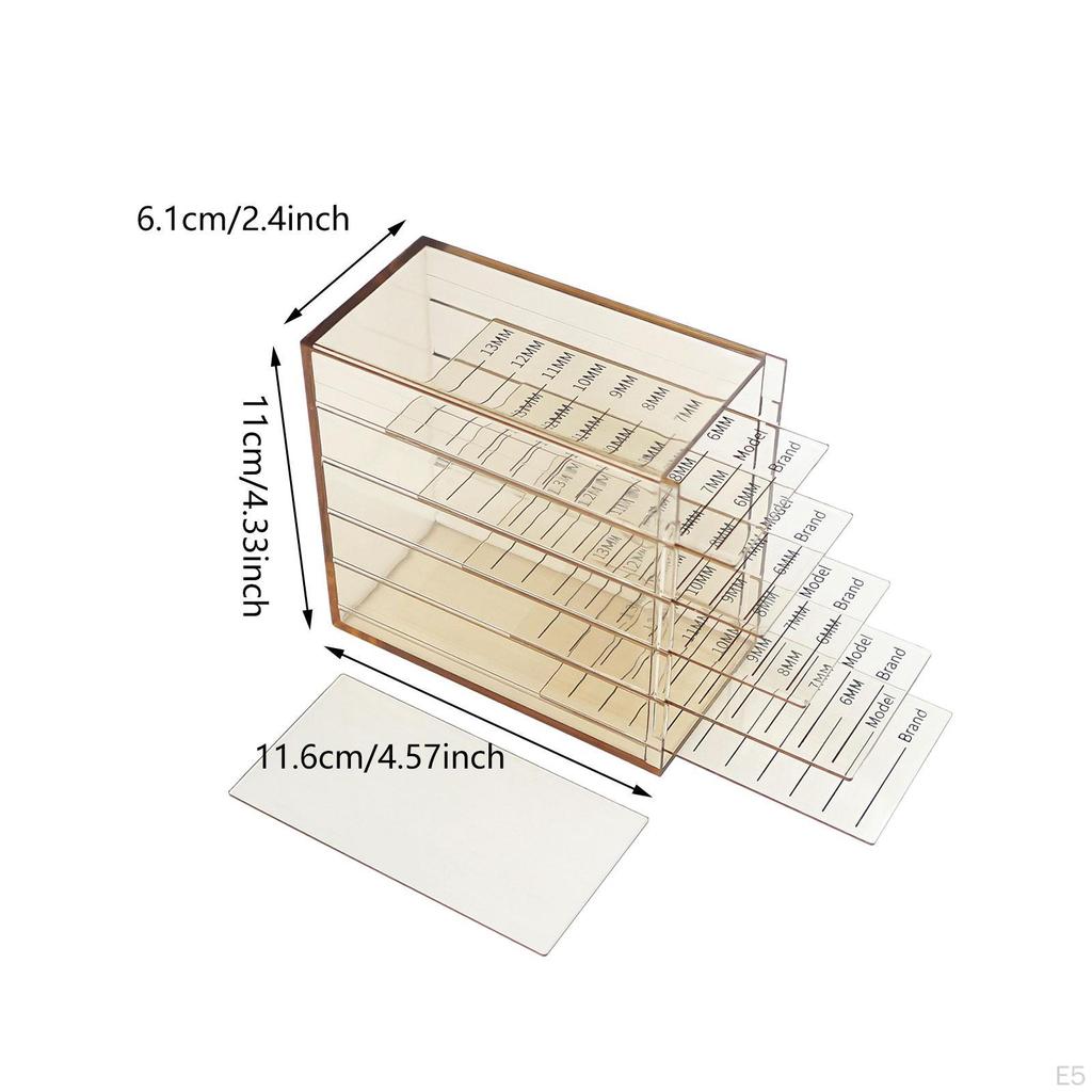 Clear Acrylic Eyelash Organizer with 5 Tiers for Makeup Vanity