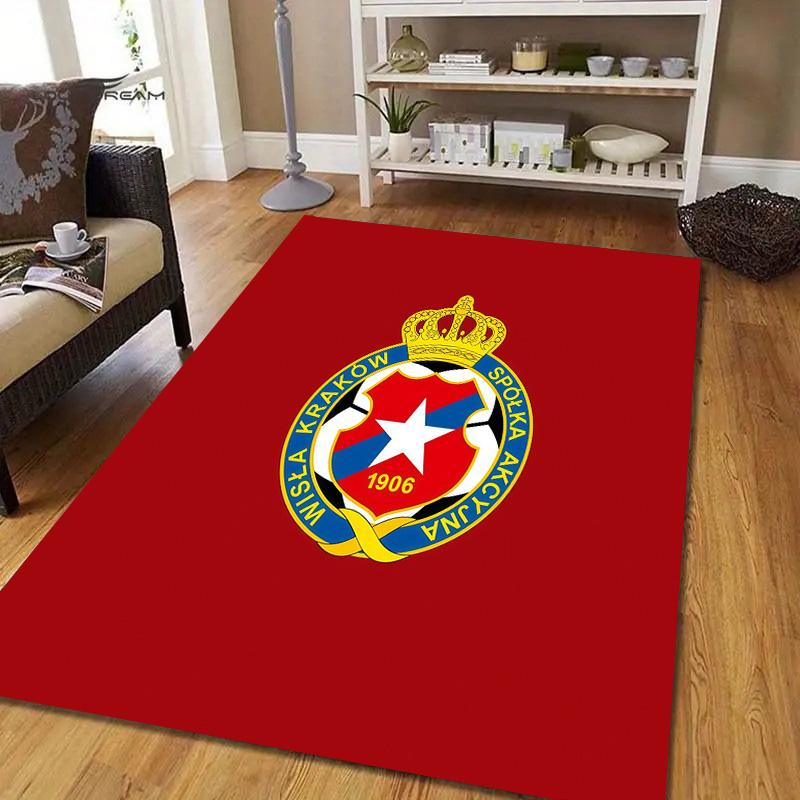 Red Star Belgrade Flannel Pattern Square Carpet,Area Rug,Carpet Rug for Living Room Bedroom Sofa Playroom Decor,Non-slip Floor Mat