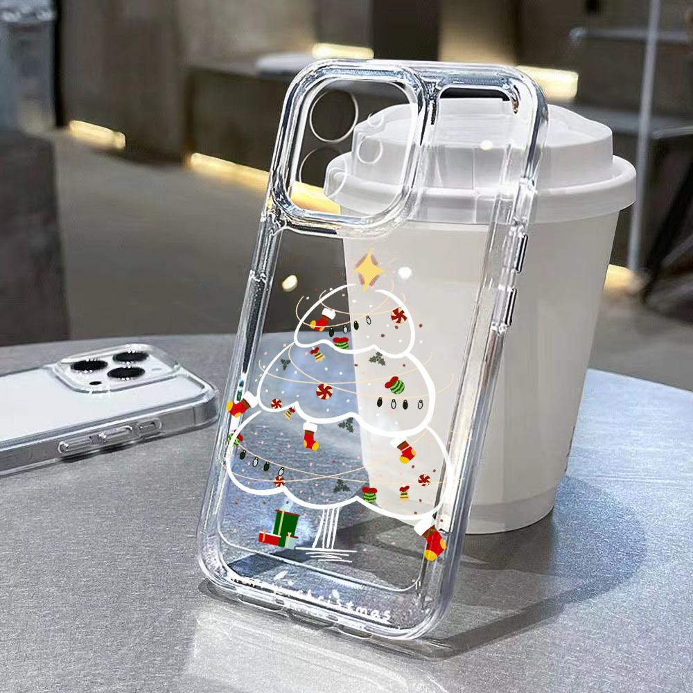 Cute Christmas Phone Case For Iphone 17 Air 16 16e 15plus 14 13 12 11 Pro Max Soft TPU Minimalist Stylish Funda Protective Cover