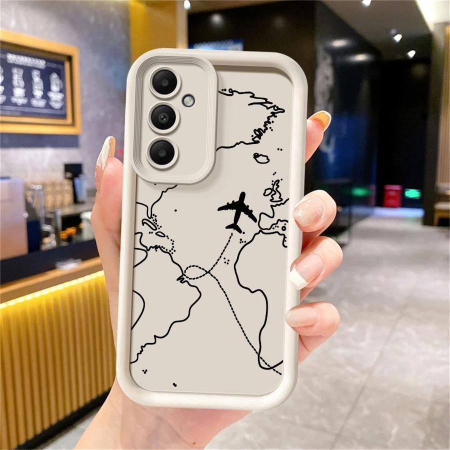 Flugrouten Soft Case Handyhülle für Samsung Galaxy A12 A13 A71 A72 A73 A35 A36 A15 A16 A26 A32 A53 A54 A33 A34 A22 A23 A51