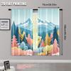 2pcs   2D flat printing Curtain colored trees Versatile Polyester Fabric  Without Electricity Festive Backdrops for Holiday