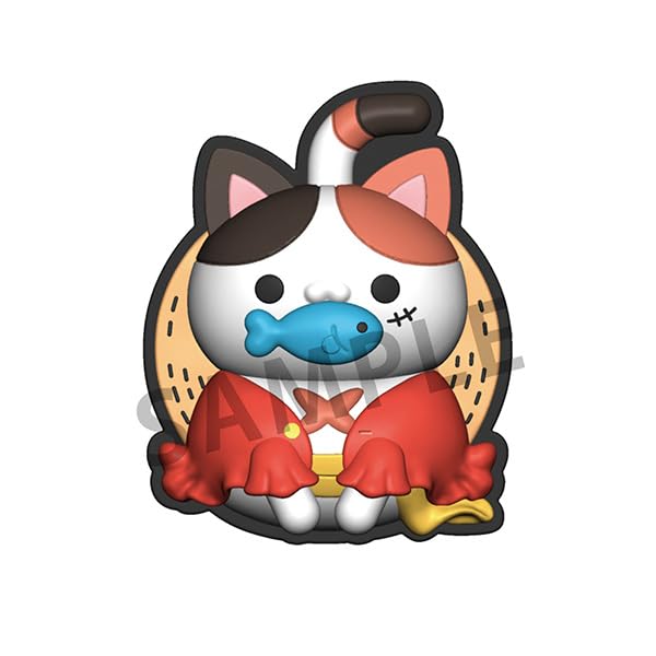 MEGA CAT PROJECT One Piece Nyampis Pickable Nyampis 35mm PVC Rubber Mascot with Rotating Clip Nyan! Nyan! (BOX) Approx. Semi-3D